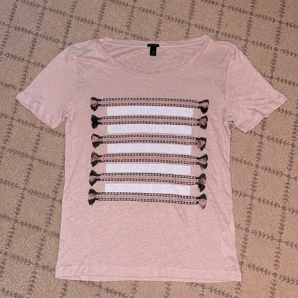J. Crew T-shirt w embroidery NWOT XS - Picture 1 of 8